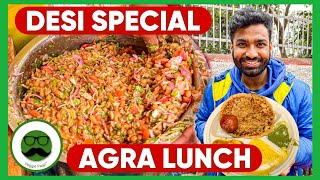 Desi Special Agra Lunch Street Food With Veggie Paaji [upl. by Akemej55]