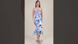 Breezy Beauty  Ruffled Floral Scuba Foam Bandeau Midi [upl. by Ragen393]