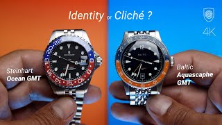 Baltic Aquascaphe GMT vs Steinhart Ocean GMT affordable 39 mm options to the iconic Rolex 6542 [upl. by Ytinav]