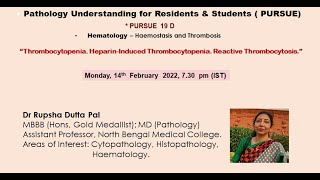 Pursue 19 D Uploaded Thrombocytopenia HeparinInduced Thrombocytopenia Reactive Thrombocytosis [upl. by Casaleggio781]