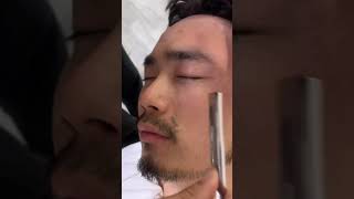 ASMR Rare Razor Shave5 Years Younger to Shave vellus hair and Cuticles on male Customers Face [upl. by Galen]