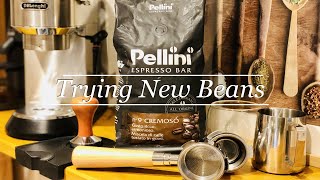 Trying Pellini Coffee Beans With Delonghi Dedica EC685 And Graef CM702 [upl. by Netsrik]