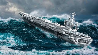 Why MONSTER WAVES Cant Sink US Navys LARGEST Aircraft Carriers During Rough Seas [upl. by Anaillil413]