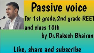 Passive Voice quotClass no 05quotFor 1st Grade 2nd Grade Reet and any other Competative exam [upl. by Hapte703]