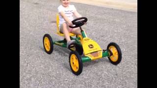 BERG JR  John Deere Buddy Pedal GoKart in action [upl. by Jez]