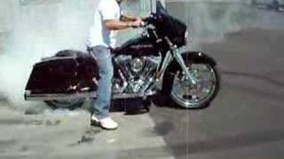 Harley Stunts FLHX Street Glide bagger circle burnout [upl. by Nilac]