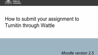 Turnitin for Students How to submit a Turnitin assignment in Wattle [upl. by Ah]