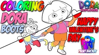 Dora the Explorer Coloring Pages  Nickelodeon Nick Jr Coloring Book for Kids to Learn Colors [upl. by Mairhpe62]