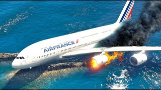 A380 Emergency Landing On Water With Exploded Engines  GTA 5 [upl. by Aillimat171]