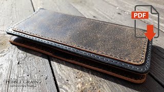 Making a Handmade leather wallet long wallet with zipper [upl. by Helgeson]