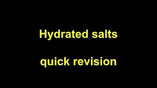 Quick Revision  Hydrated Salts [upl. by Martita667]