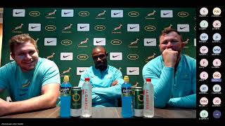 Springbok  Duane Vermeulen Makazole Mapimpi JanHendrik Wessels Duan  Press conference [upl. by Nnylsoj]