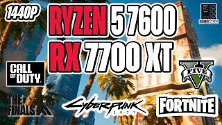 Ryzen 5 7600  RX 7700 XT Benchmarks  5 Games Tested  1440p [upl. by Ynohtnaed586]