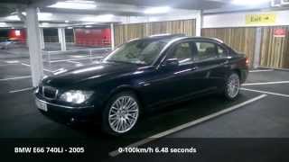 BMW E66 740Li  2005 0100kmh [upl. by Irahk]