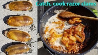 Catch and cook razor clams  Oregon [upl. by Lars]