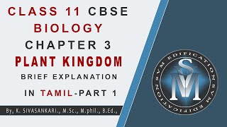 CLASS 11 CBSE BIOLOGY CHAPTER 3 PLANT KINGDOM PART 1  EXPLANATION IN TAMIL [upl. by Eanrahc306]