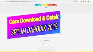 Cara Mencetak SPTJM Dapodik PAUD 2019 [upl. by Stilu]