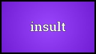 Insult Meaning [upl. by Sucramad]