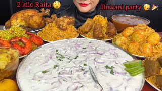 2KILO RAITAMUTTON BIRYANICHICKEN BIRYANIKALEJI BIRYANIEGG BIRYANIWHOLE CHICKEN ASMR EATING [upl. by Enytsirk981]