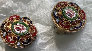 Video  9  Micro mosaic clip on earrings gem stone bracelet more clip ons and Lucite [upl. by Jagir]