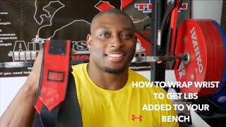 How To Wrap Wrist for Extra Lbs On The Bench [upl. by Rosane155]