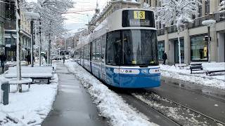 Winter in Zurich November 2024 ☃️ Snow walk ❄️ 4K winter walking tour 🇨🇭 Switzerland Wonderland [upl. by Yekcaj957]