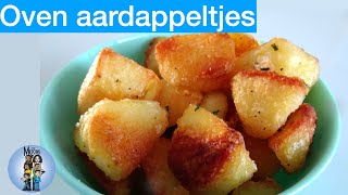 Aardappeltjes uit de oven  Roast potatoes recept knoflook en rozemarijn [upl. by Scever]