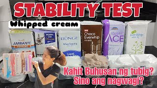 BEST WHIPPING CREAM IN THE PHILIPPINES BATTLE stablewhippedcream cakedecorating stabilitytest [upl. by Galitea]