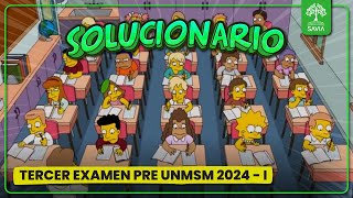 🔴 SOLUCIONARIO TERCER EXAMEN PRE SAN MARCOS 2024I 🌱 [upl. by Dukie]