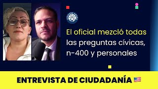 El oficial mezcló todas las preguntas cívicas n400 y personales  Ciudadanía americana 2024 [upl. by Annailuj]