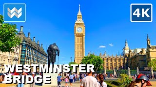 4K Westminster Bridge Big Ben in London UK 🇬🇧 Walking Tour Vlog amp Vacation Travel Guide [upl. by Blackstock580]