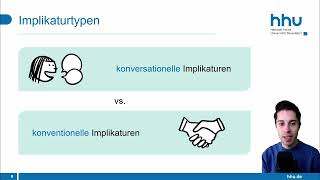 Implikaturtypen konventionell vs konversationell generalisiert vs partikularisiert  Pragmatik [upl. by Reddy]