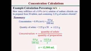 Percentage Concentration Calculations [upl. by Orvie55]