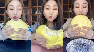 CREPE ASMR durian crepe cake  eating show [upl. by Brawner]