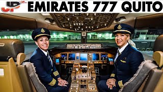 Emirates Women Pilot Boeing 777 into Quito  Cockpit Views [upl. by Anirav969]