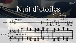 Nuit d’etoiles in Eb Major Karaoke Piano Accompaniment Debussy [upl. by Viviene]