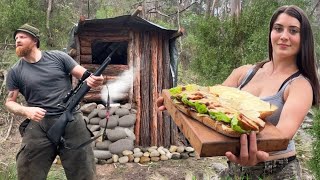 We Built A Bushcraft Survival Hunting Shelter  The Best Ever Camp Fire Meal [upl. by Oza]