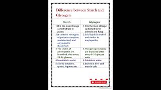 Difference between starch and glycogen [upl. by Edahs]