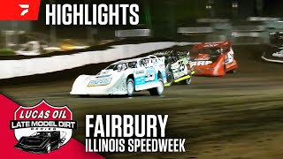 Lucas Oil Late Model Dirt Series at Fairbury Speedway 51124  Highlights [upl. by Accever]