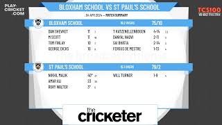 The Cricketer Schools Hundred  Bloxham School v St Pauls School [upl. by Madelon297]