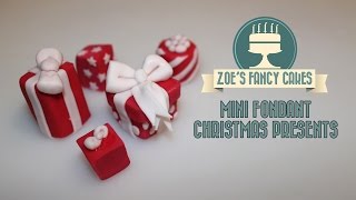 Fondant christmas presents mini cake toppers How To Decorating Tutorial [upl. by Ikkela]