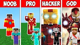 Minecraft NOOB vs PRO vs HACKER vs GOD  IRON MAN in Minecraft  Animation [upl. by Rafat77]