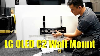 LG OLED C2 Wall Mount Install How to Mount on a Fixed Flat Bracket [upl. by Isabel]