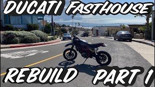 DUCATI DESERT SLED FASTHOUSE  REBUILD  PART 1 [upl. by Peggi]