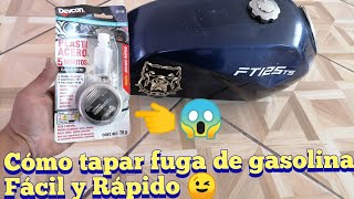 Cómo tapar una fuga de gasolina al tanque de mi moto reparar tanque de moto [upl. by Garcon32]