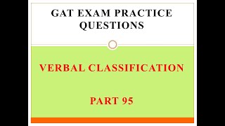 GAT Exam Practice Question Part 95 [upl. by Adnirod]