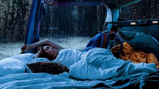 Rain Sounds for Sleeping  Tranquil Thunderstorm Night Outside On Window Car for Deep Sleep amp Relax [upl. by Uaerraj]