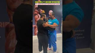 Hadi Choopan amp Roellys coolest interaction at dubai Pro 2023 dubaipro bodybuilding [upl. by Jarl388]