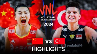 🇨🇳 CHINA vs TURKIYE 🇹🇷  Highlights  Womens VNL 2024 [upl. by Suirada232]