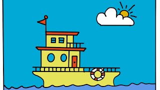 Learn to draw a Houseboat  Easy drawing for beginners EasyDrawing Procreate [upl. by Donetta]